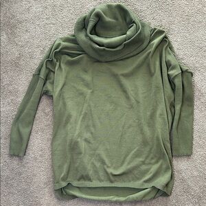 Olive Green Turtleneck Sweater Tunic